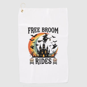 Serviette De Golf Promenades en balai gratuites Halloween Sorcière C