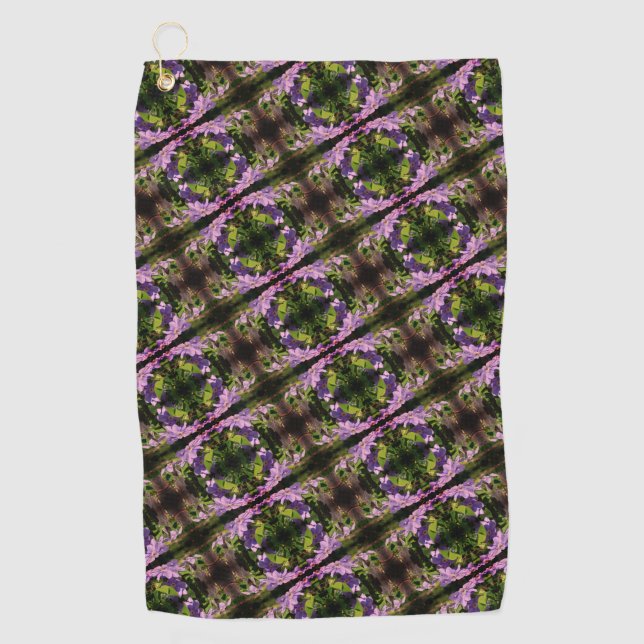 Serviette De Golf Purple Clematis Fleurs Motif Abstrait (Devant)