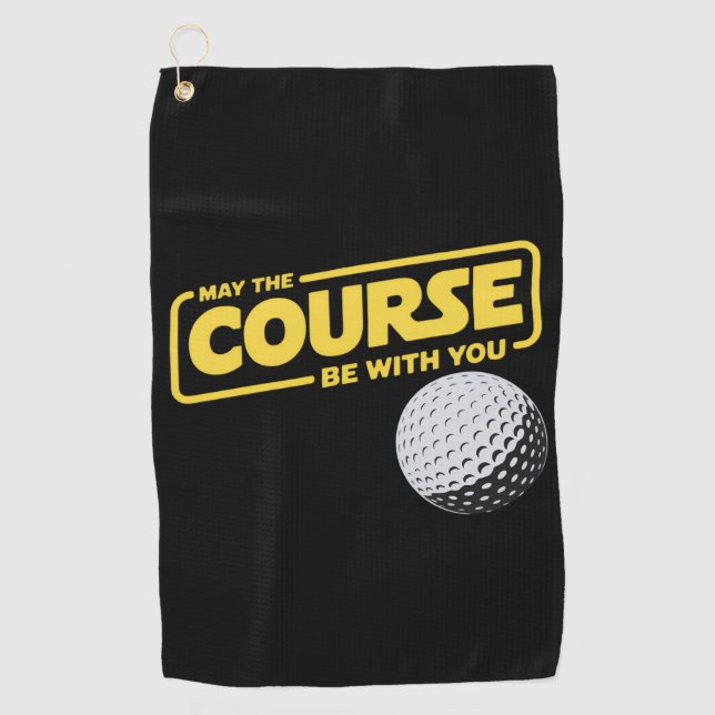 Serviette De Golf Que le parcours soit avec vous Golf drôle Golf (Devant)