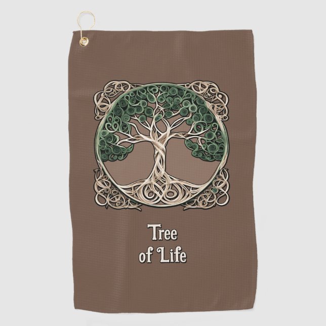 Serviette De Golf Quitter l'arbre de vie du papier (Devant)