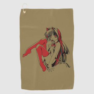 Serviette De Golf R & B Manga, Neko Catgirl Furry Loli Anime