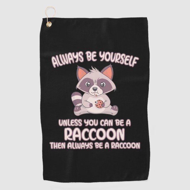 Serviette De Golf Raccoon Lover Always Be A Raccoon (Devant)