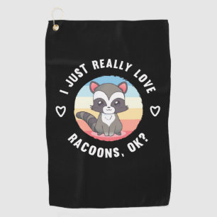 Serviette De Golf Raccoon Lover J'Aime Vraiment Les Raccoons