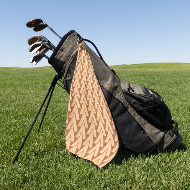 Serviette de golf - Rangées de triangles se croisa (Vert)