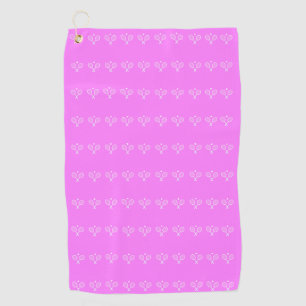Serviette De Golf Raquettes de tennis et boule rose profond
