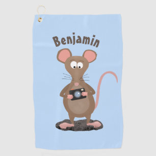 Serviette De Golf Rat drôle avec dessin animé de la caméra