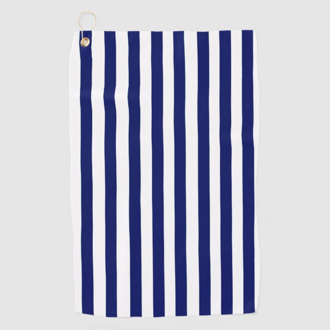 Serviette de golf rayée marine (Devant)