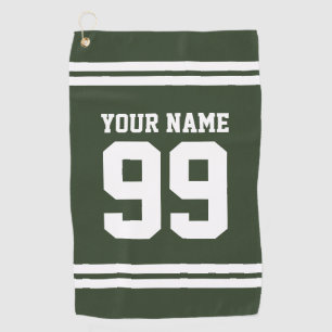 Serviette de golf rayée numéro de maillot de foo