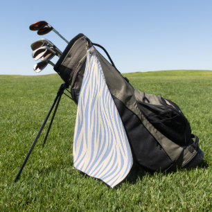 Serviette de golf rayée zèbre bleu et beige – Élég