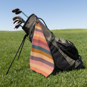 Serviette De Golf Rayures Aquarelle Coucher de Soleil