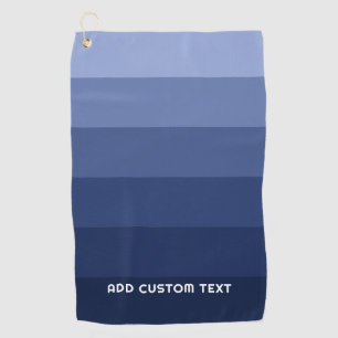 Serviette De Golf Rayures Bleues Rétro avec Nom Sans Serif Simple