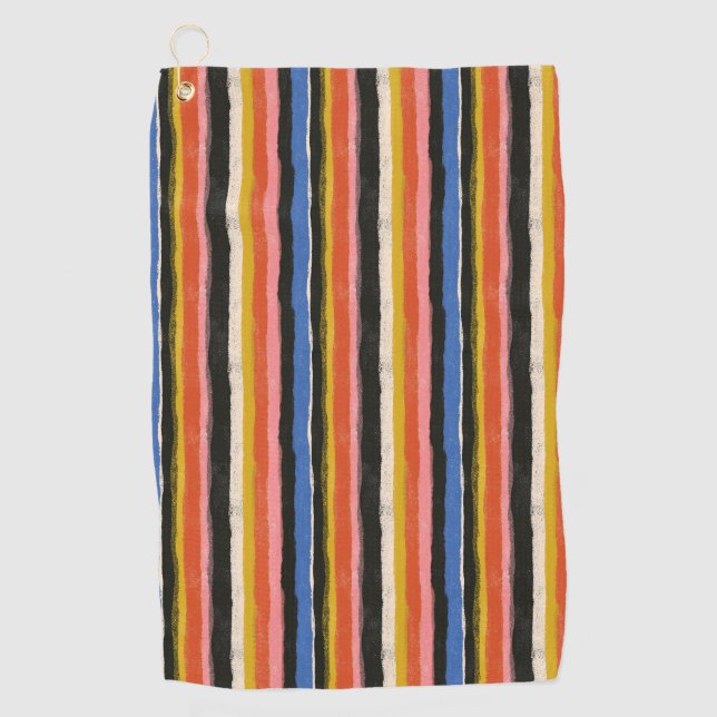 Serviette De Golf Rayures de golf rétro Sunset Racing (Devant)