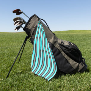 Serviette De Golf Rayures d'effet en métal 3D noir et bleu néon mode