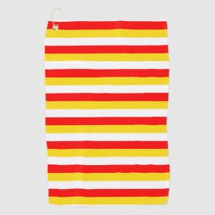 Serviette De Golf Rayures du drapeau de Guernesey rouge jaune blanc