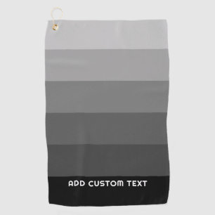 Serviette De Golf Rayures grises rétro avec nom Simple Sans Serif