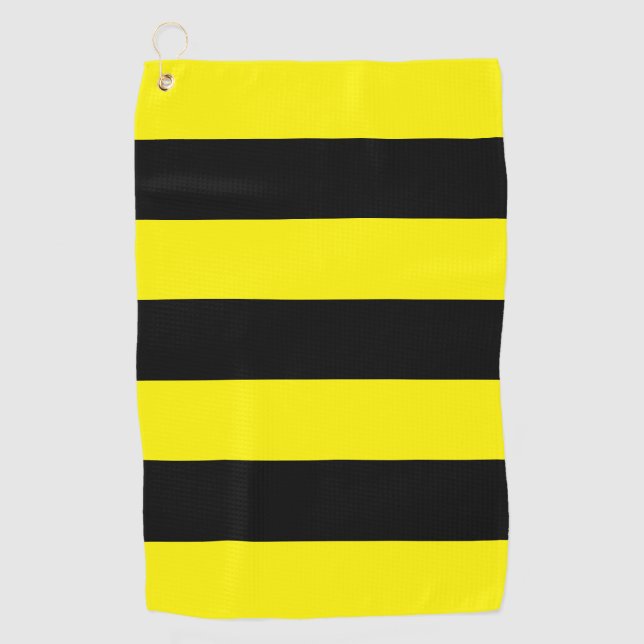 Serviette De Golf Rayures jaunes et noires (Devant)