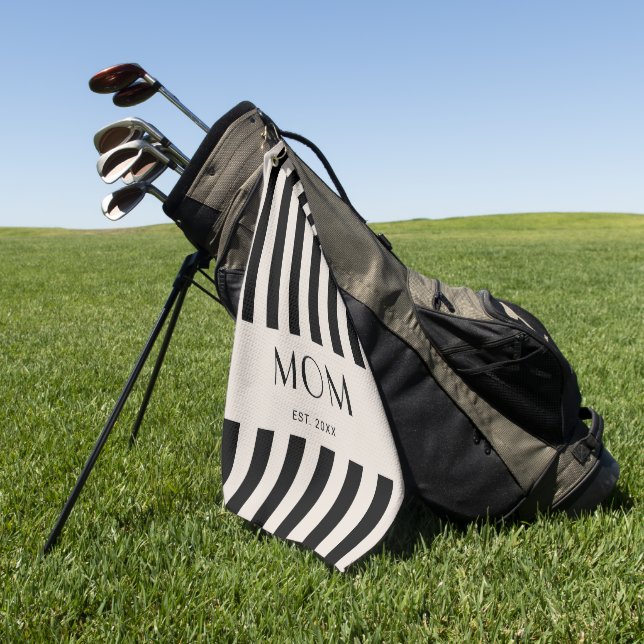 Serviette De Golf Rayures minimales modernes pour maman établie (Vert)