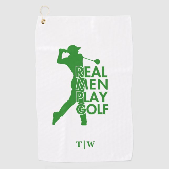 Serviette De Golf Real Man Play Golf Funny Golf Thème (Devant)