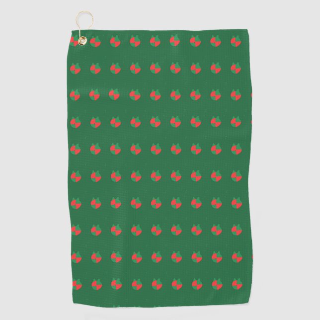 Serviette De Golf Red Green Abstract (Devant)