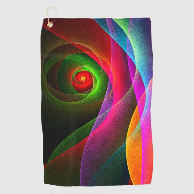 Serviette De Golf Red Green Orange Modern Abstrait Art Motif #22 (Devant)
