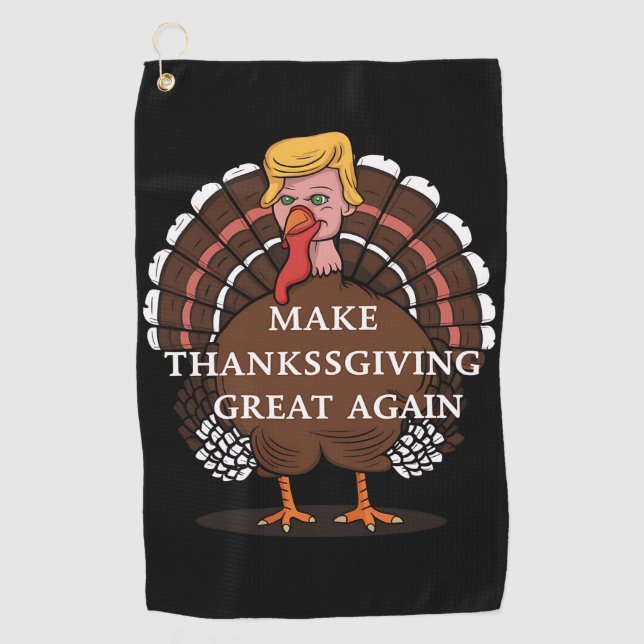 Serviette De Golf Refaire Thanksgiving Great Again Trump Dinde 2024  (Devant)
