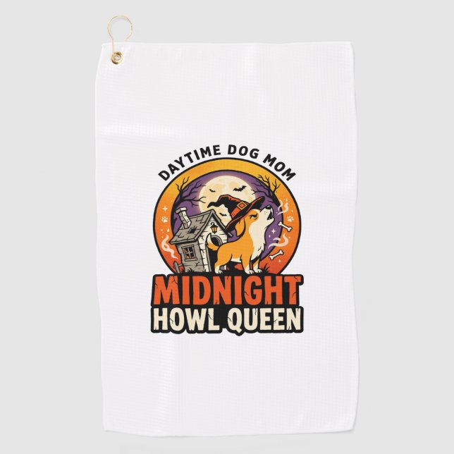 Serviette De Golf Reine des Hurlements de Chien d'Halloween (Devant)