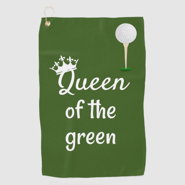Serviette De Golf Reine du golf vert Golf pour elle (Devant)