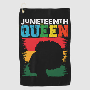 Serviette De Golf Reine Juneteenth Fille Afro Noire Mélanine