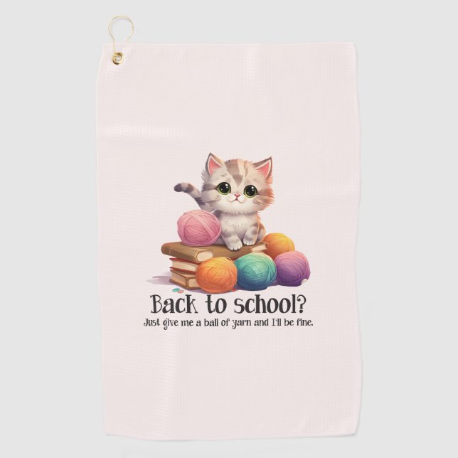 Serviette De Golf Retour À L'École ? Donne-moi juste Yarn (Devant)