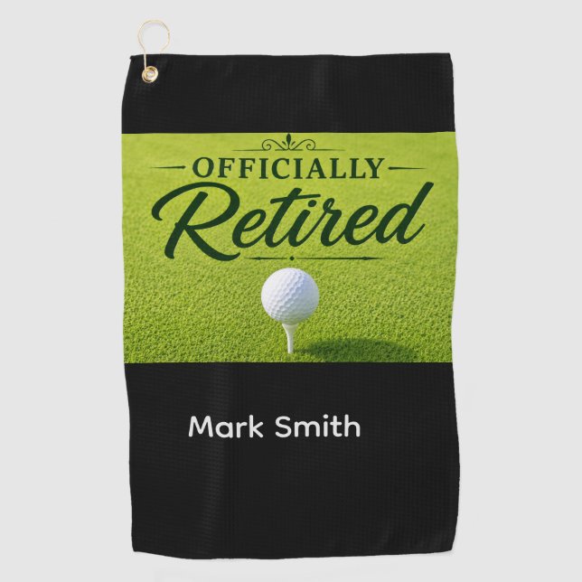 Serviette De Golf RETRAITE DE GOLF pour golfeur sur gazon vert (Devant)