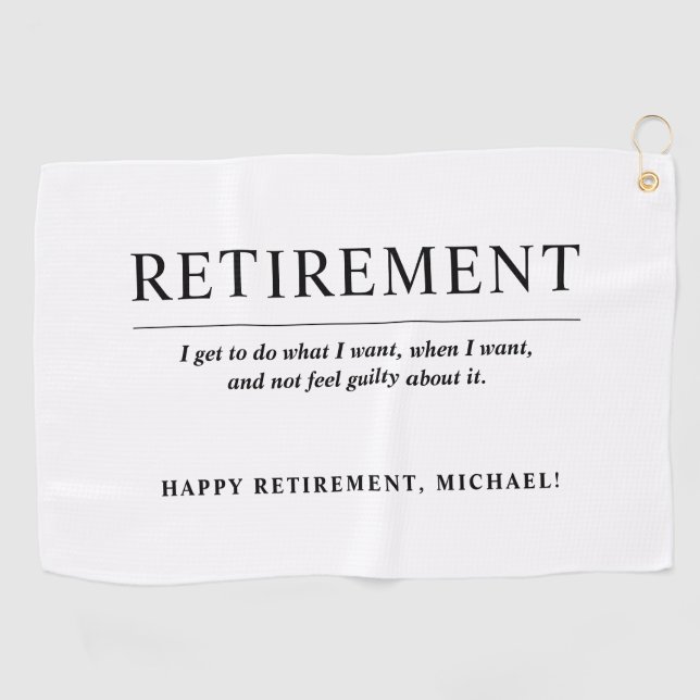 Serviette De Golf Retraite personnalisée du Cool (Horizontal)