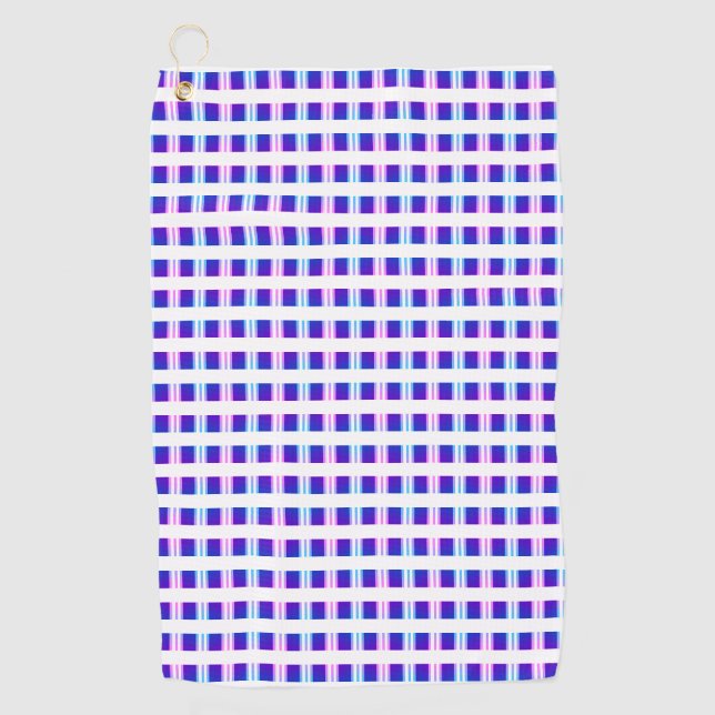 Serviette De Golf rétro électrique rayé bleu & violet (Devant)