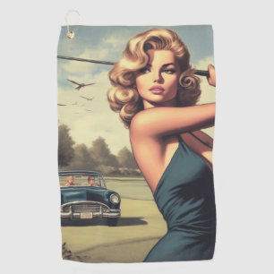 Serviette De Golf Retro Golf Girl