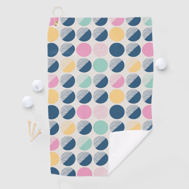 Serviette De Golf Rétro motif de demi-cercle (En situation)