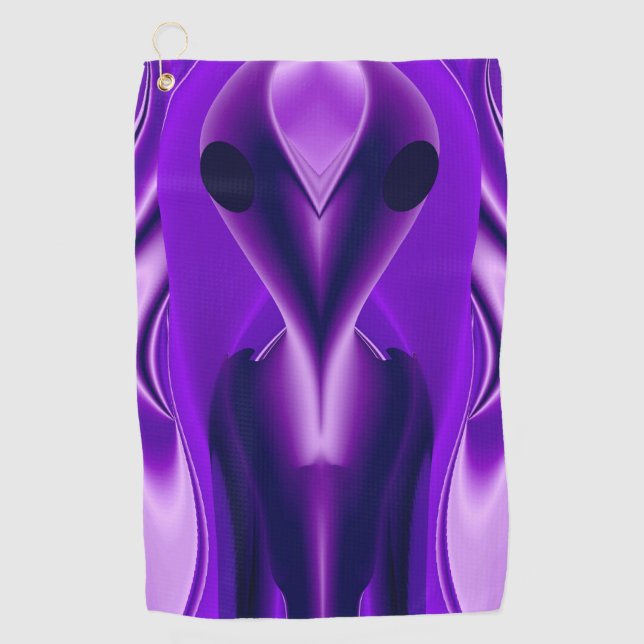 Serviette De Golf Rêves arc-en-ciel violet 3D, Alien (Devant)