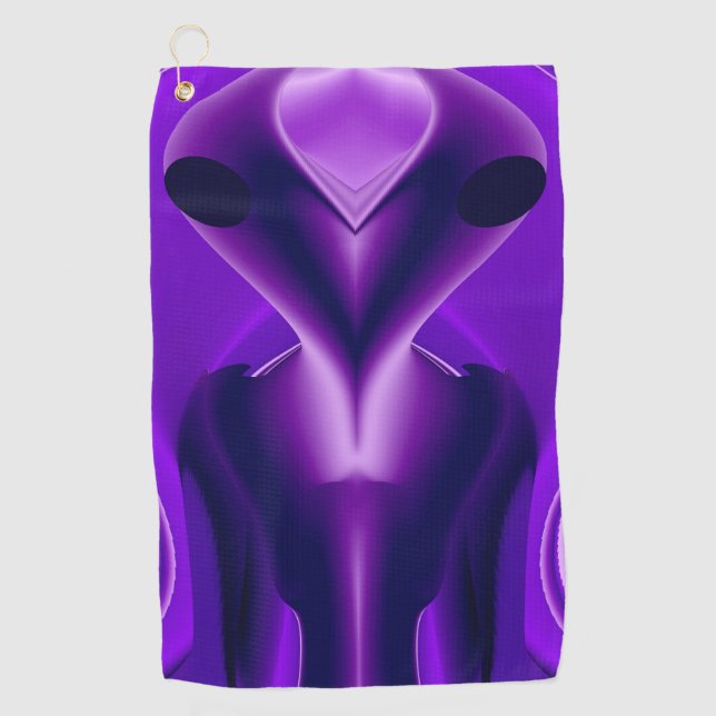 Serviette De Golf Rêves arc-en-ciel violet 3D, Alien (Devant)
