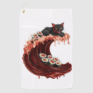 Serviette De Golf Rêves de chat Sushi Nourriture japonaise fantaisi