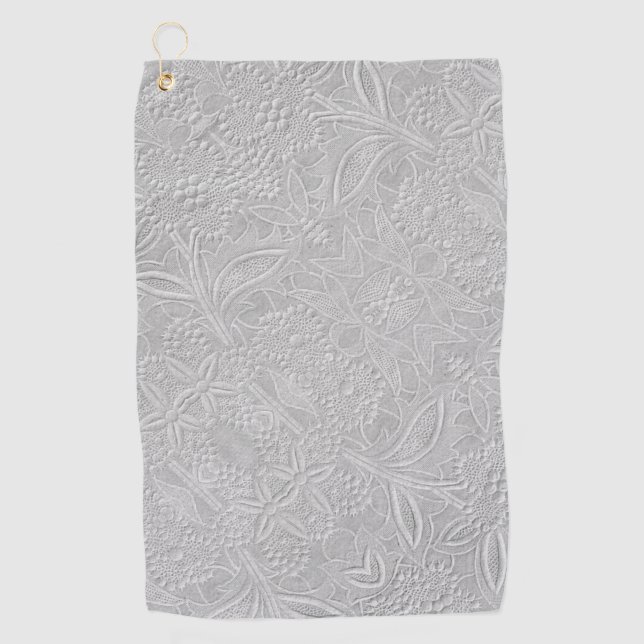 Serviette De Golf Revêtement floral gris (Devant)