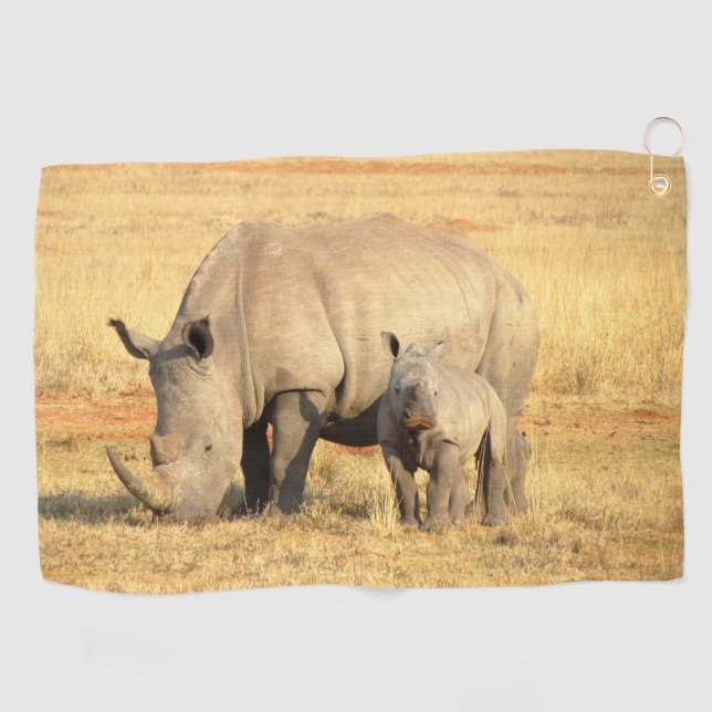Serviette De Golf rhinocéros mignons en afrique (Horizontal)