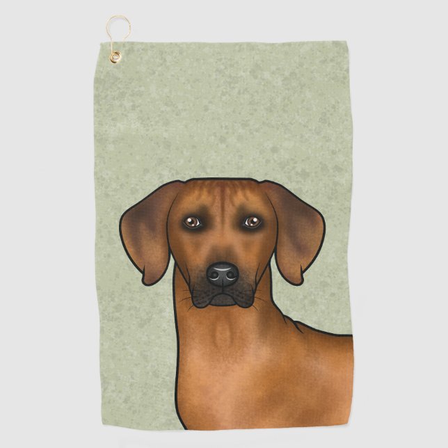 Serviette De Golf Ridback rhodésien Tête de lion africain Vert (Devant)