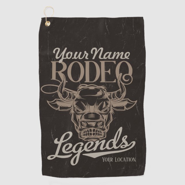 Serviette De Golf Rodéo personnalisé Old West Steer Roping Légendes (Devant)