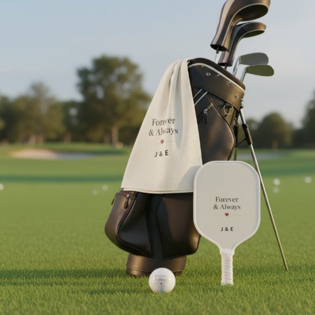 Serviette de golf romantique avec initiales person (Créateur téléchargé)