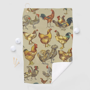 Serviette De Golf Rooster Poulet de la ferme Pays Animal