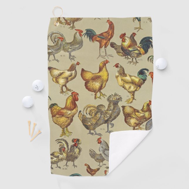 Serviette De Golf Rooster Poulet de la ferme Pays Animal (En situation)