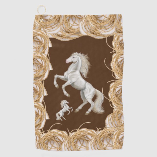 Serviette de golf Rope White Horse (Devant)