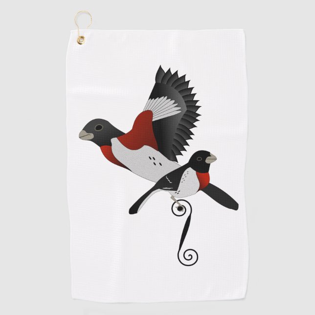 Serviette De Golf Rose Breasted Grosbeak (Devant)
