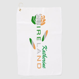 Serviette De Golf Rose du drapeau irlandais personnalisée