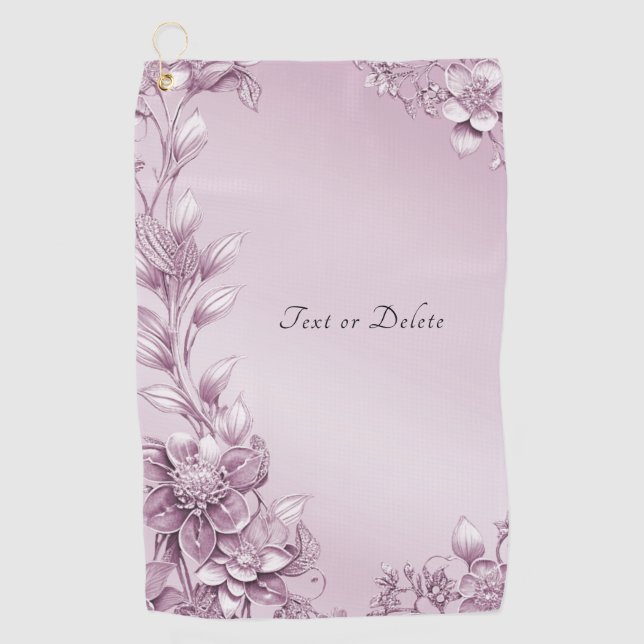 Serviette de golf rose Floral Foliage (Devant)