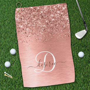 Serviette De Golf Rose Gold brossé Parties scintillant métallique No