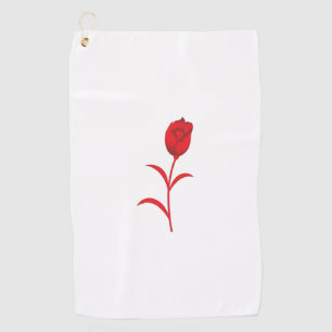 Serviette De Golf Rose Madder, Rouge lave, design floral